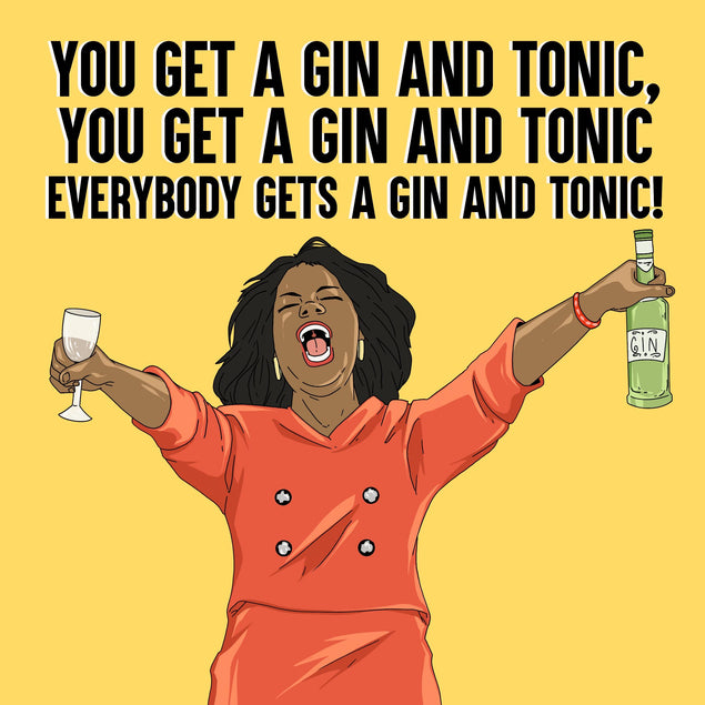 Everybody Gets A Gin And Tonic Christmas Confetti-exploding Greetings Card