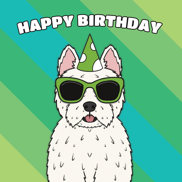 Cool Western Terrier Dog Birthday Confetti-exploding Greetings Card