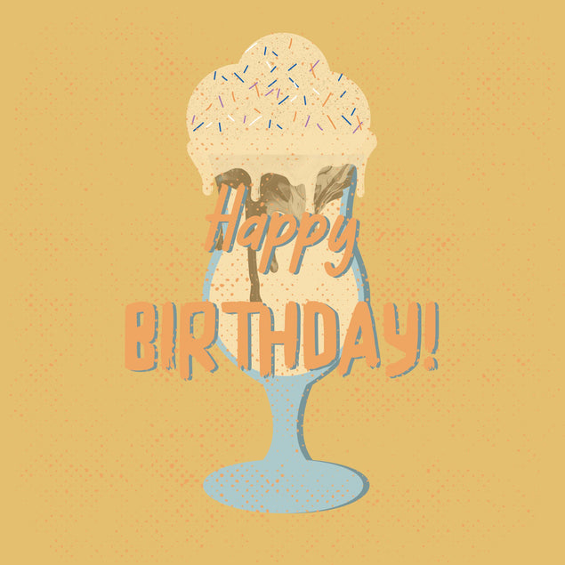 Vintage Milkshake Happy Birthday Confetti-exploding Greetings Card