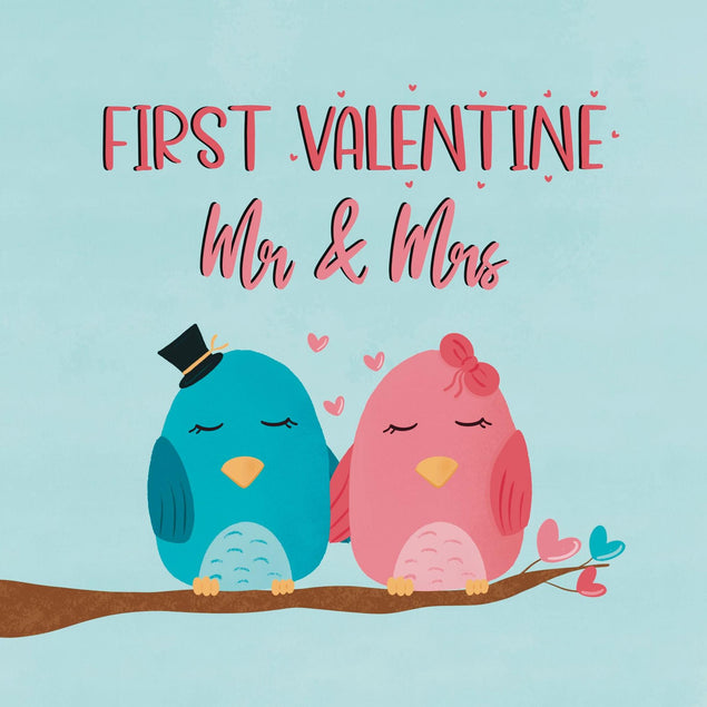 First Valentine MR&MRS Confetti-exploding Greetings Card