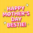 Happy Mother's Day, Bestie Yellow Theme Confetti-exploding Greetings Card