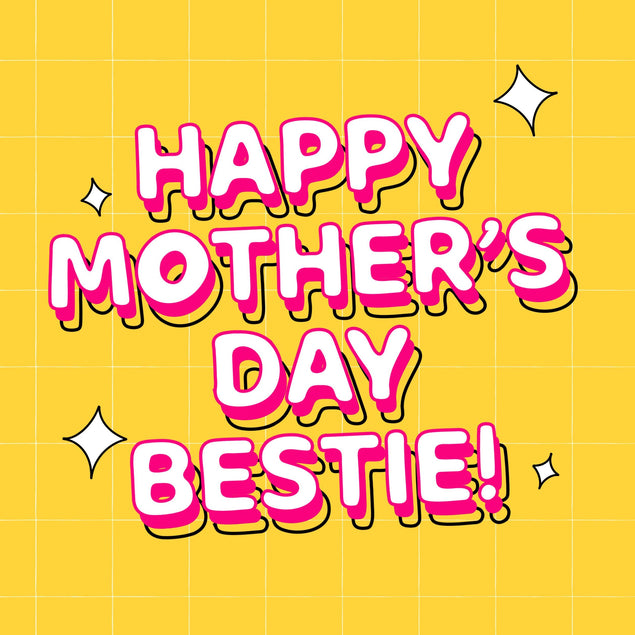 Happy Mother's Day, Bestie Yellow Theme Confetti-exploding Greetings Card