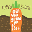 Carrot Happy Birthday Confetti-exploding Greetings Card