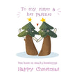 Merry Christmas Sister And Her Partner You Have So Much Chemistree Confetti-exploding Greetings Card
