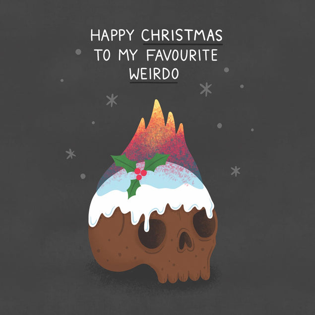 My Favourite Weirdo Skull Pudding Christmas Confetti-exploding Greetings Card
