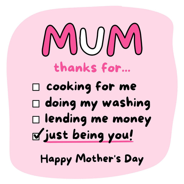 Mum Thanks For... Confetti-exploding Greetings Card