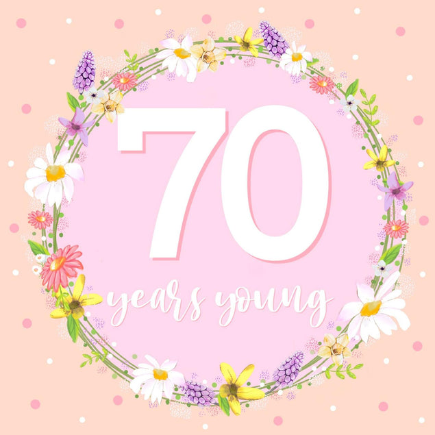 70 Years Young Confetti-exploding Greetings Card