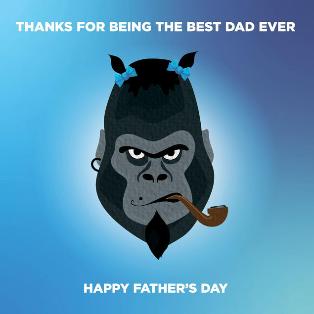 Gorilla Themed Father's Day Greetings card Confetti-exploding Greetings Card