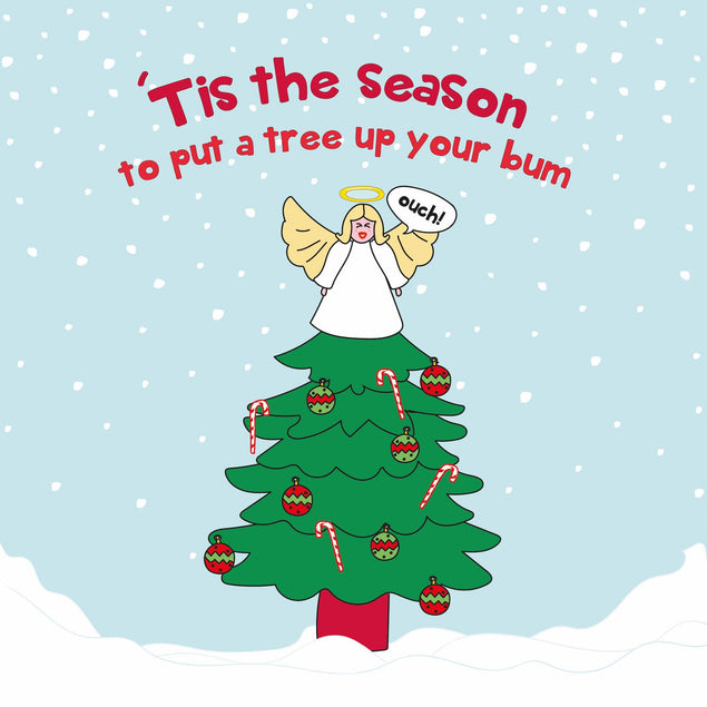 Tree Up Your Bum Confetti-exploding Greetings Card