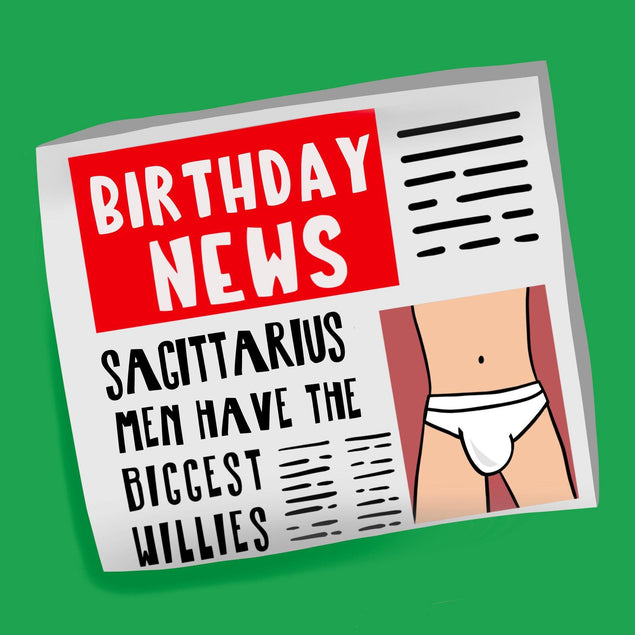 Sagittarius Men Have The Biggest Willies Confetti-exploding Greetings Card