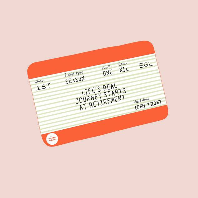 Train Ticked To Retirement Confetti-exploding Greetings Card