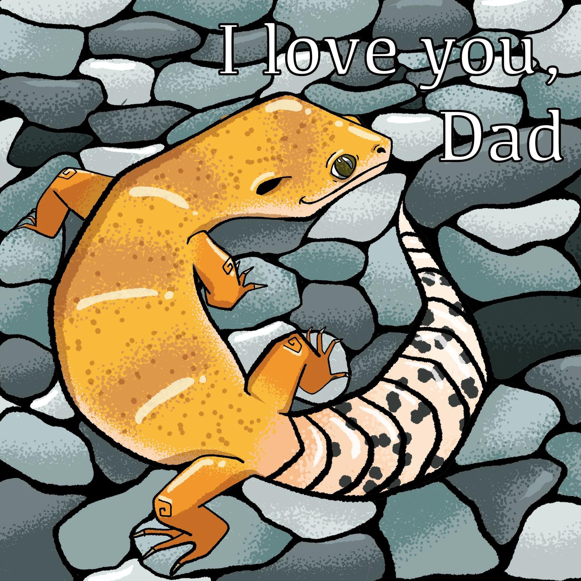 I Love You Dad Lizard Confetti-exploding Greetings Card – Boomf