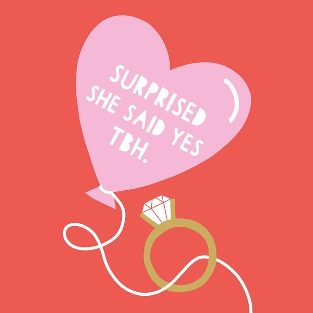 Surprised she said yes Confetti-exploding Greetings Card