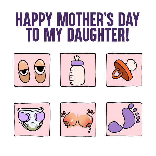 Daughter Happy First Mother's Day Funny Confetti-exploding Greetings Card