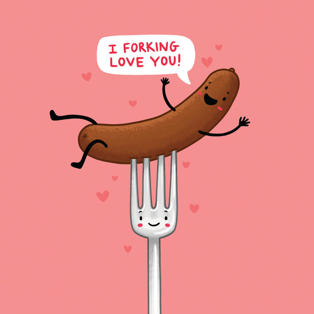 I Forking Love You Valentine's Day Confetti-exploding Greetings Card