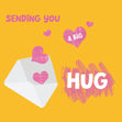 Sending You A Big Hug Envelope With Hearts Confetti-exploding Greetings Card