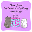 Cute Cats First Valentine's Day Together Confetti-exploding Greetings Card