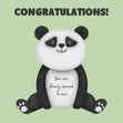 Lovely Smiling Panda In Green Congratulations Confetti-exploding Greetings Card