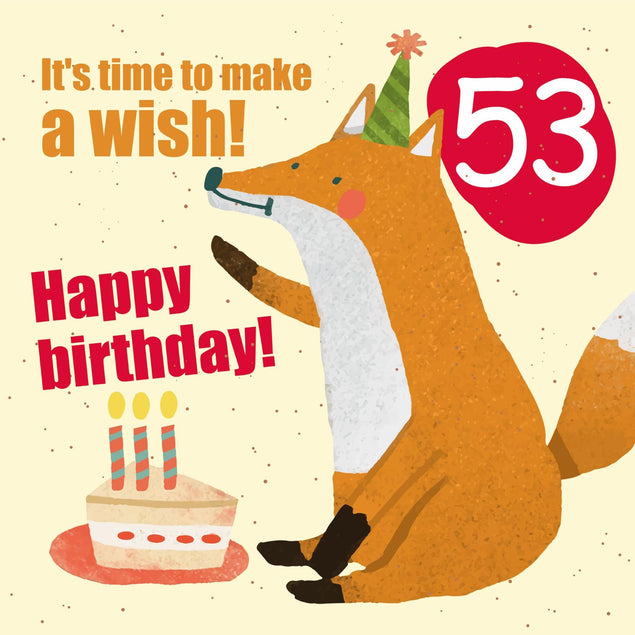 Make a Wish 53rd Birthday Confetti-exploding Greetings Card