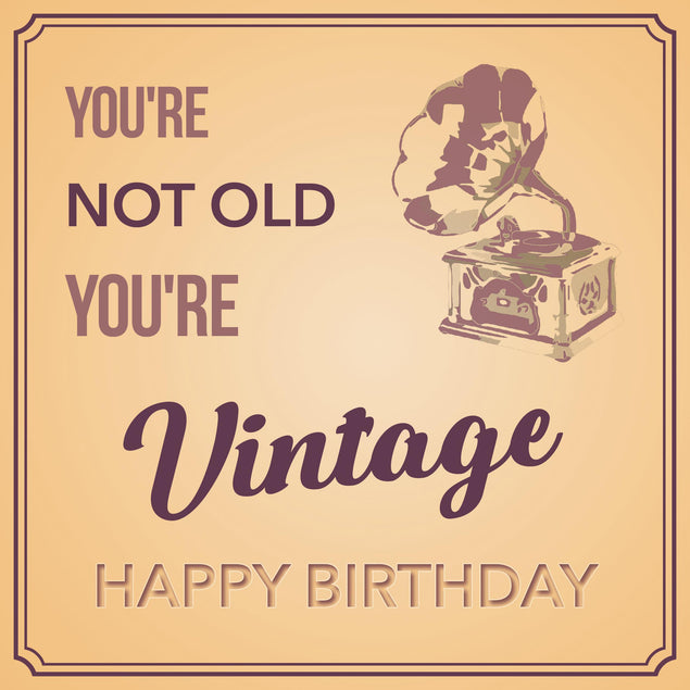 Happy Birthday Vintage Gramophone Confetti-exploding Greetings Card