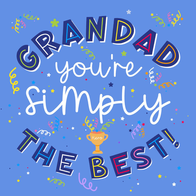 Grandad You're Simply The Best Confetti-exploding Greetings Card