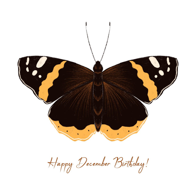 Happy December Birthday Butterfly Confetti-exploding Greetings Card