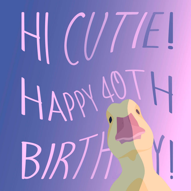 Happy 40th Birthday Funny Duck Confetti-exploding Greetings Card