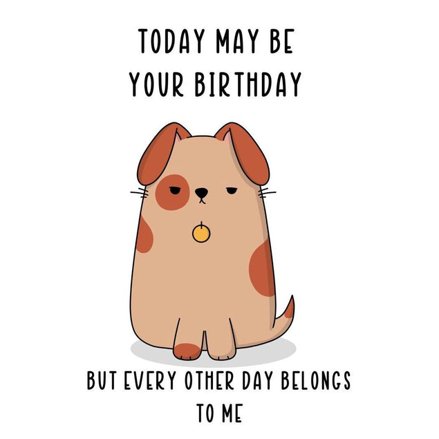 Every Other Day Belongs To Me Dog Confetti-exploding Greetings Card