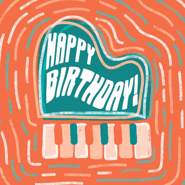 Happy Birthday Piano Confetti-exploding Greetings Card