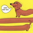 Happy Woof-Day! Dachshund Confetti-exploding Greetings Card