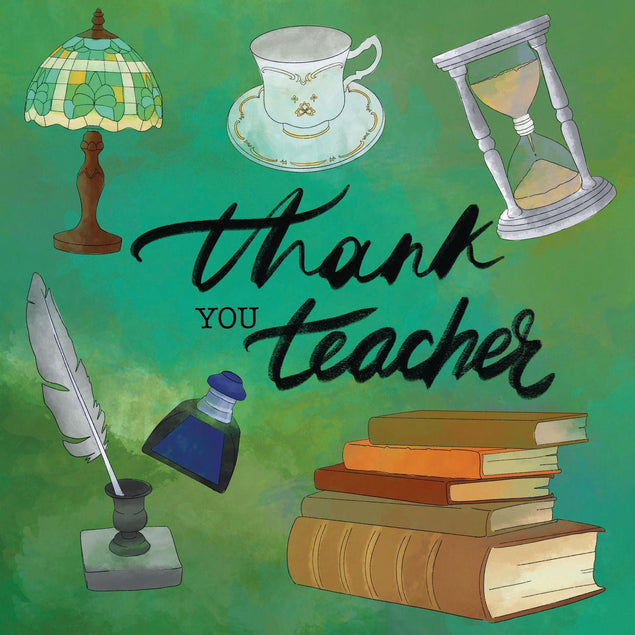 Thank You Teacher Books Confetti-exploding Greetings Card