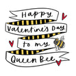 Happy Valentine's Day To My Queen Bee Confetti-exploding Greetings Card
