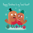 Cute Robins Tweet-Heart Christmas Confetti-exploding Greetings Card