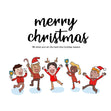 Merry Christmas Cheerful Colleagues Confetti-exploding Greetings Card