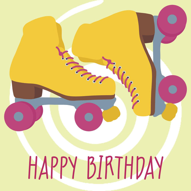 Happy Birthday Roller Skate Confetti-exploding Greetings Card