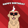 Cool Golden Retriever Dog Birthday Confetti-exploding Greetings Card