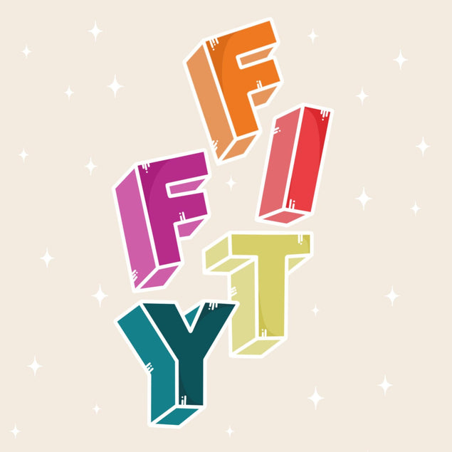 Fifty Birthday Confetti-exploding Greetings Card