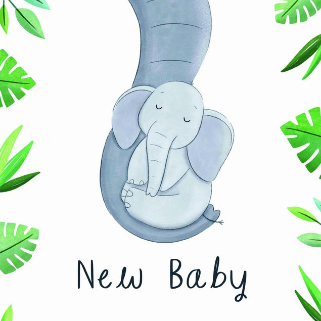 Cute Elephant New Baby Confetti-exploding Greetings Card