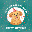 Happy Birthday Golden Retriever Confetti-exploding Greetings Card