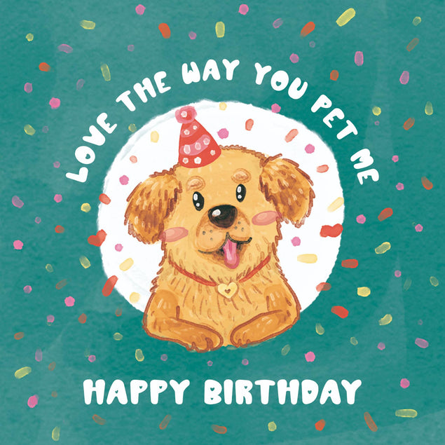 Happy Birthday Golden Retriever Confetti-exploding Greetings Card