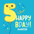 Happy 5th Birthday Sweetie Balloon Confetti-exploding Greetings Card