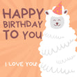 Cute Smiling Alpaca Happy Birthday Confetti-exploding Greetings Card