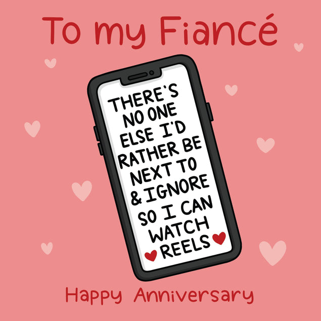 Happy Anniversary Fiance Ignore And Watch Reels Confetti-exploding Greetings Card