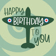 Happy Birthday Green Plane Confetti-exploding Greetings Card