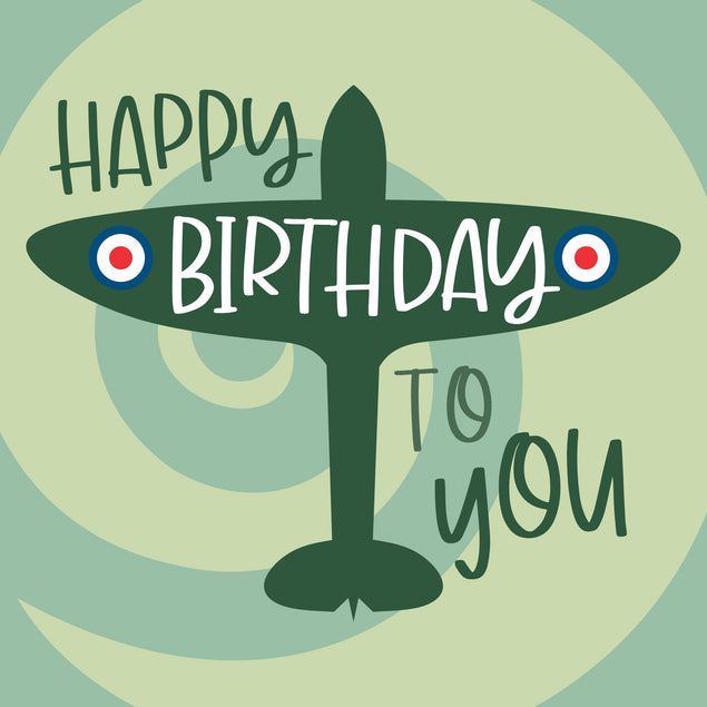 Happy Birthday Green Plane Confetti-exploding Greetings Card