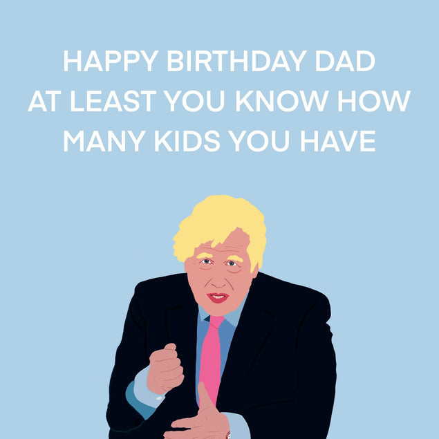 Dad Boris Confetti-exploding Greetings Card