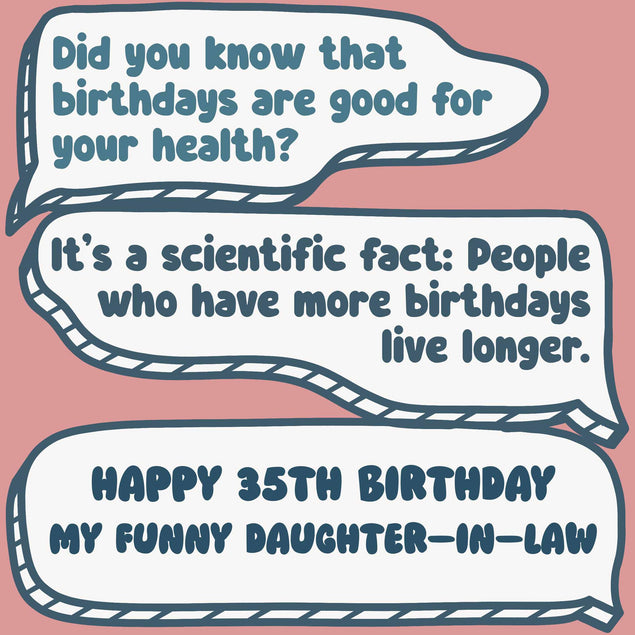 Funny Dialogues Happy 35th Birthday Daughter-In-Law Confetti-exploding Greetings Card