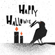 Happy Halloween Black Crow Confetti-exploding Greetings Card