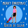 Merry Christmas Queen of Clean Confetti-exploding Greetings Card