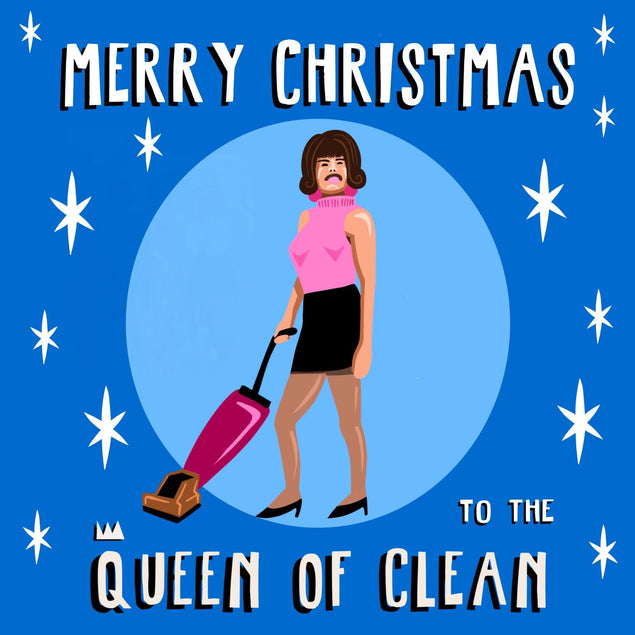 Merry Christmas Queen of Clean Confetti-exploding Greetings Card